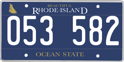 RI license plate 053582