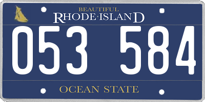 RI license plate 053584