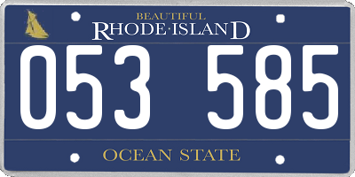RI license plate 053585