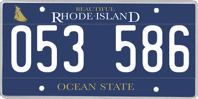 RI license plate 053586