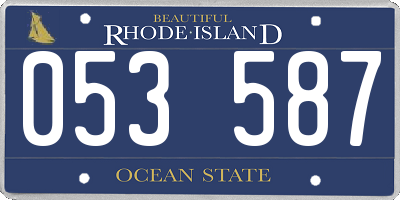 RI license plate 053587