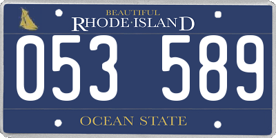 RI license plate 053589