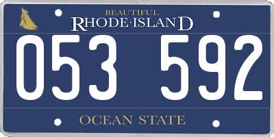 RI license plate 053592