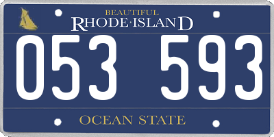 RI license plate 053593