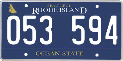 RI license plate 053594