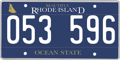 RI license plate 053596