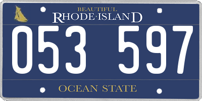 RI license plate 053597