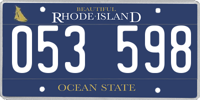 RI license plate 053598
