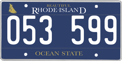 RI license plate 053599