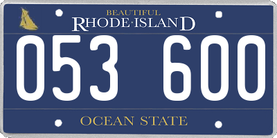 RI license plate 053600