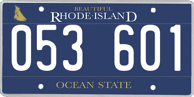 RI license plate 053601