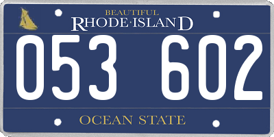 RI license plate 053602