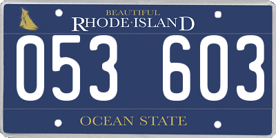 RI license plate 053603