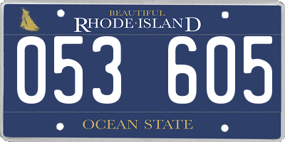 RI license plate 053605