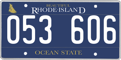 RI license plate 053606