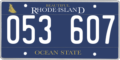 RI license plate 053607