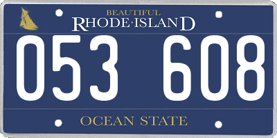 RI license plate 053608