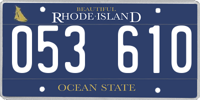 RI license plate 053610