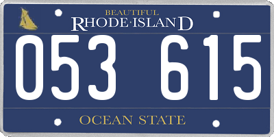 RI license plate 053615