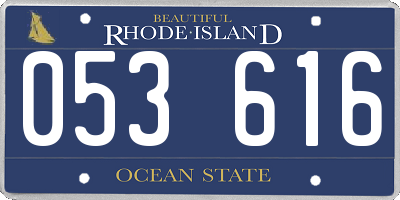 RI license plate 053616