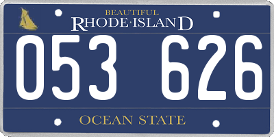 RI license plate 053626