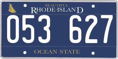 RI license plate 053627
