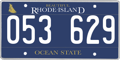 RI license plate 053629