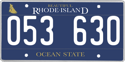 RI license plate 053630
