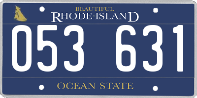 RI license plate 053631