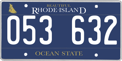 RI license plate 053632