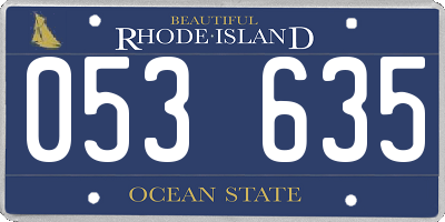 RI license plate 053635