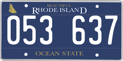 RI license plate 053637