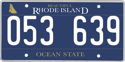 RI license plate 053639