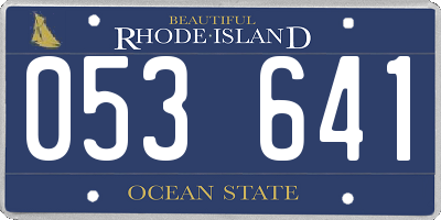 RI license plate 053641