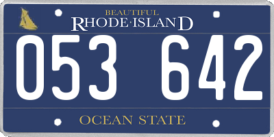 RI license plate 053642