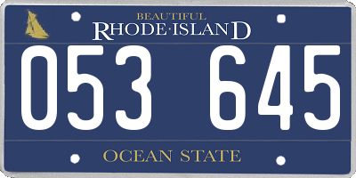 RI license plate 053645