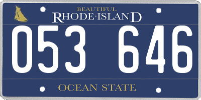 RI license plate 053646