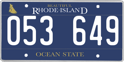 RI license plate 053649