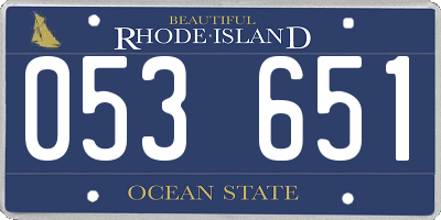 RI license plate 053651