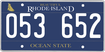 RI license plate 053652