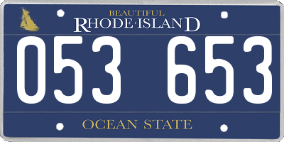 RI license plate 053653
