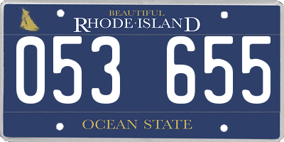 RI license plate 053655