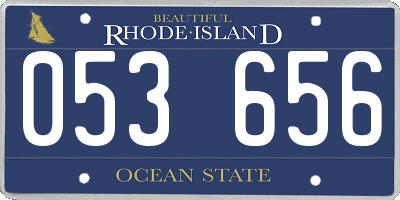 RI license plate 053656