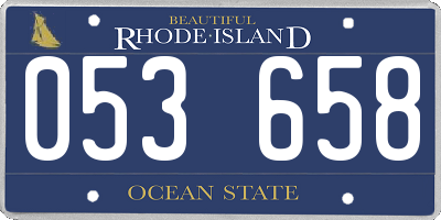RI license plate 053658
