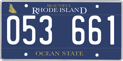 RI license plate 053661