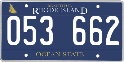 RI license plate 053662