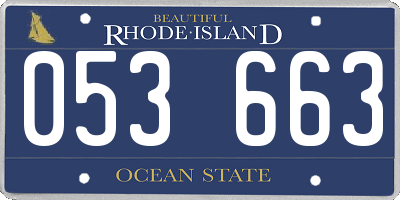 RI license plate 053663