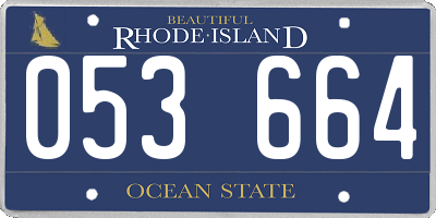 RI license plate 053664