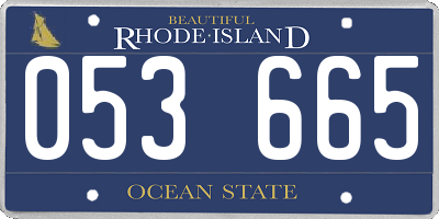 RI license plate 053665