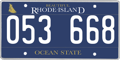RI license plate 053668